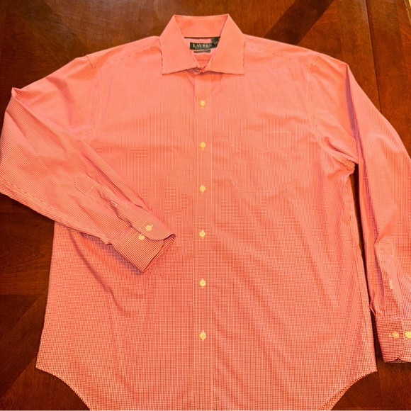 Lauren Ralph Lauren men’s long sleeve red check gingham shirt 16 x 34 / 35 - Picture 1 of 9